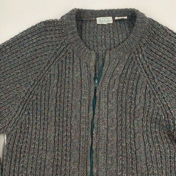 Blarney Woolen Mills Men’s Zip Front Cardigan Vintage Wool Silk Large grandpa - Picture 4 of 6